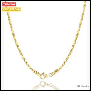 14K Gold Plated Snake Chain Necklace 16-24 Inch Thin Herringbone